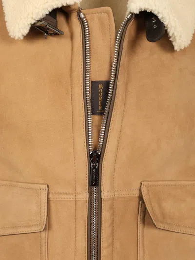 Moorer Fiano-me7 Montone Giubbo Coats Brown In Nude