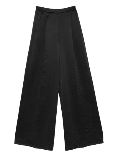 Forte Forte High Waist Wide Leg Trousers With Pockets In Black