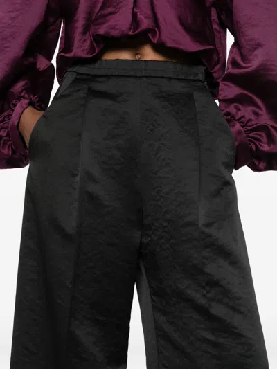 Forte Forte High Waist Wide Leg Trousers With Pockets In Black