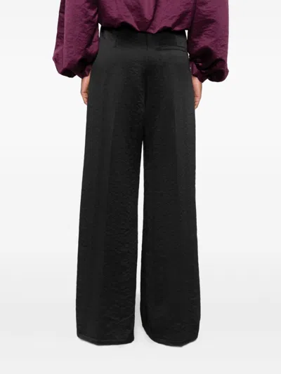 Forte Forte High Waist Wide Leg Trousers With Pockets In Black