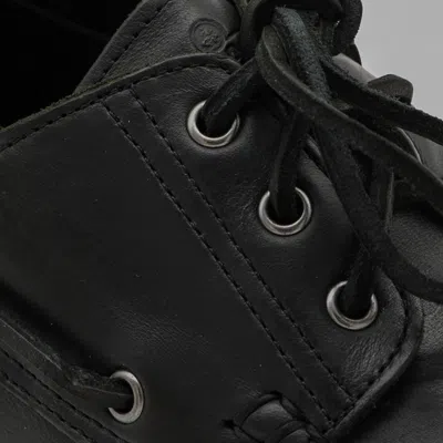 Sebago Brogues With Stitched Detailing And Rubber Sole In Black