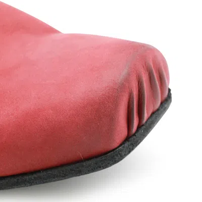 Uma Wang Red And Black Leather Ballet Flats In Pink