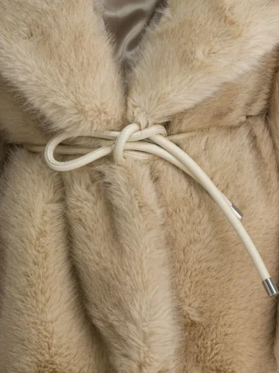 Sportmax Furry Effect Fabric Coat Jackets And Coats Beige In Multi