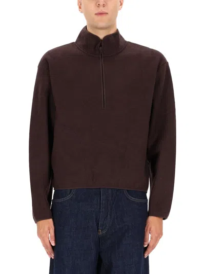 Sunflower Half Zipper Sweatshirt In Brown