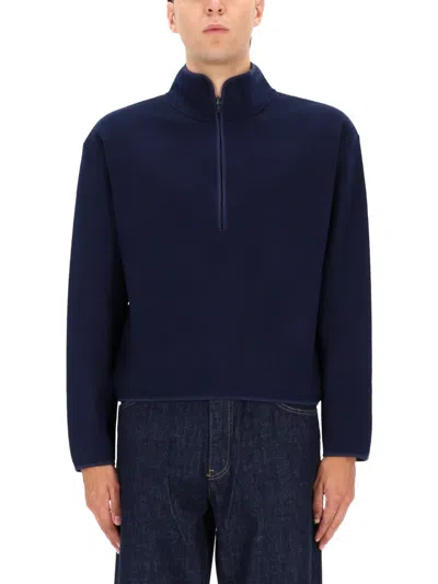 Sunflower Wool Half Zip Sweatshirt In Blue
