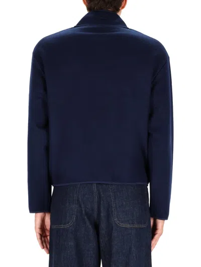 Sunflower Wool Half Zip Sweatshirt In Blue