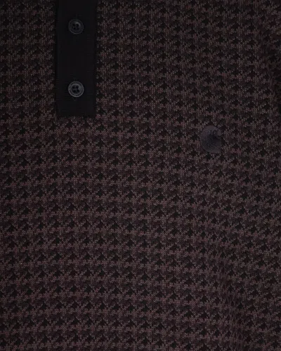 Carhartt Houndstooth Polo Shirt In Burgundy