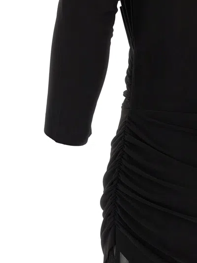 Norma Kamali Off Shoulder Sweetheart Combo Flared Gown In Black