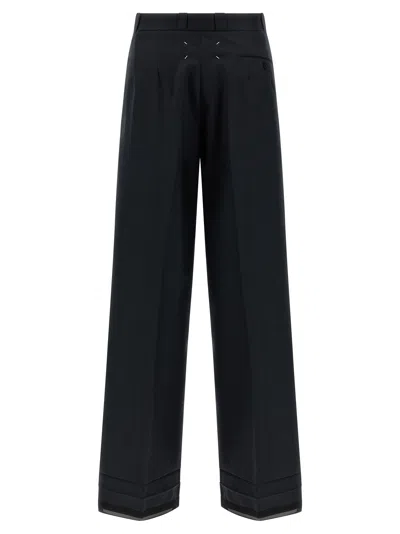 Maison Margiela Herringbone Trousers Pants Black In Black