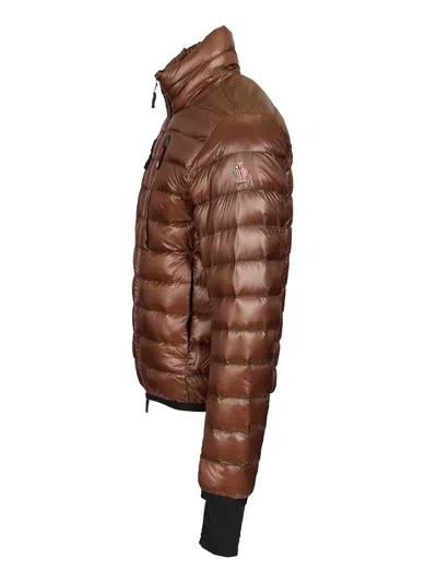 Moncler Hers Zip-fastening Down Jacket In Brown