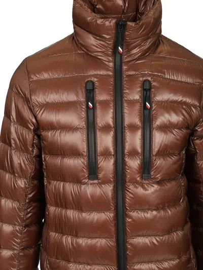 Moncler Hers Zip-fastening Down Jacket In Brown