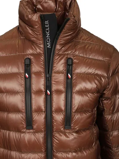 Moncler Hers Zip-fastening Down Jacket In Brown