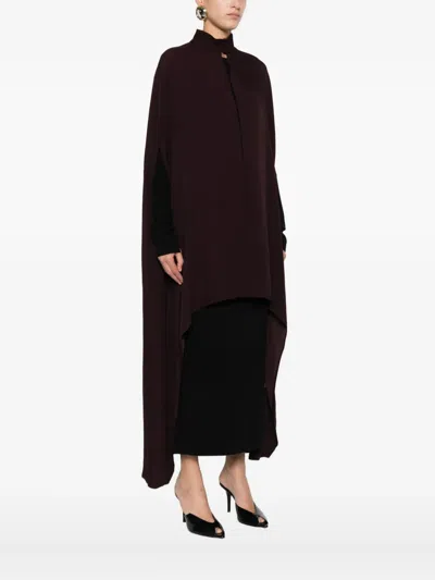 Raquel Diniz High-necked Cape In Brown