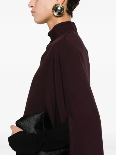 Raquel Diniz High-necked Cape In Brown