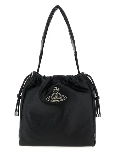 Vivienne Westwood Medium Hilary Orb-embellished Bucket Bag In Black