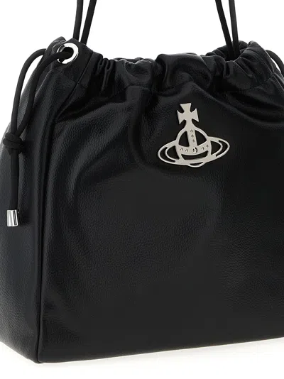 Vivienne Westwood Medium Hilary Orb-embellished Bucket Bag In Black