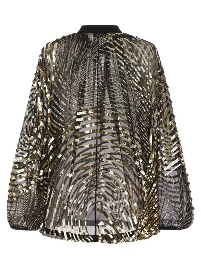 Pucci Sheer Blouse With Long Sleeves And Sequins In Gold