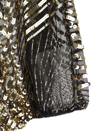 Pucci Sheer Blouse With Long Sleeves And Sequins In Gold