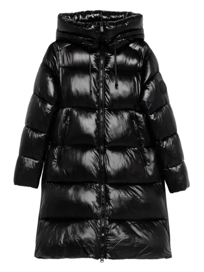 Save The Duck Isabel Long Down Jacket In Black