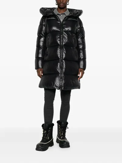 Save The Duck Isabel Long Down Jacket In Black