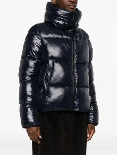 Save The Duck Isla Down Jacket With Laqué Finish In Black
