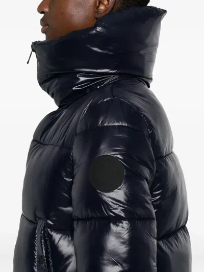 Save The Duck Isla Down Jacket With Laqué Finish In Black