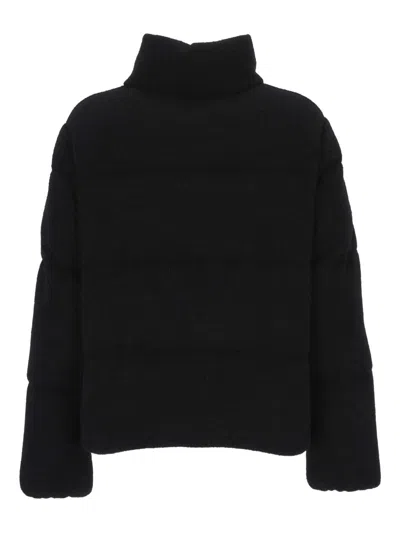 Moncler High Neck Padded Blazer With Long Sleeves In Black