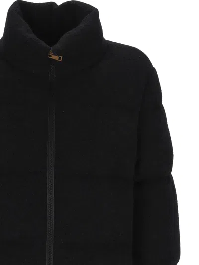 Moncler High Neck Padded Blazer With Long Sleeves In Black