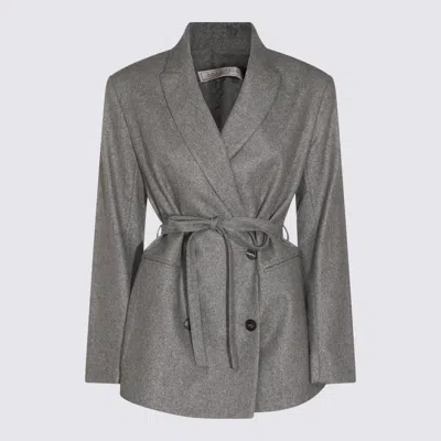 Antonelli Belted Double-breasted Jacket In Gray