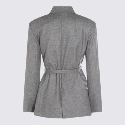 Antonelli Belted Double-breasted Jacket In Gray