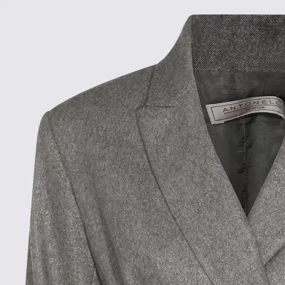 Antonelli Belted Double-breasted Jacket In Gray