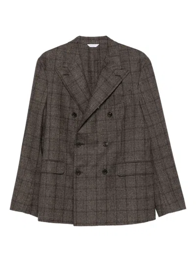 Boglioli Double-breasted Wool Blend Jacket In Multi