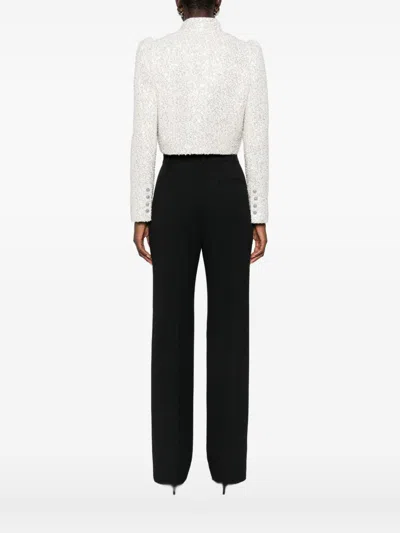 Alice And Olivia Ilaria Embellished Cropped Jacket In Neutral