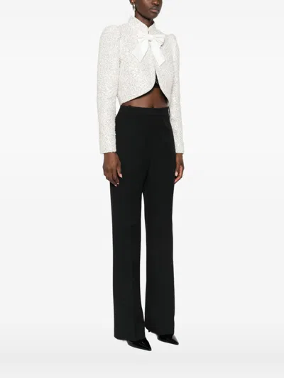 Alice And Olivia Ilaria Embellished Cropped Jacket In Neutral