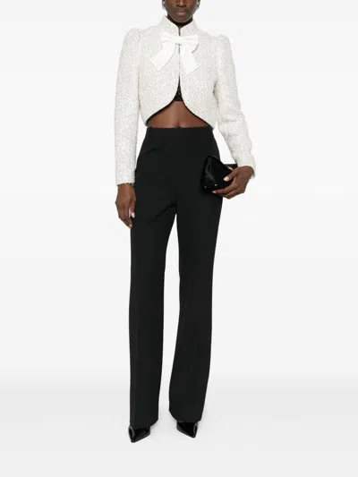 Alice And Olivia Ilaria Embellished Cropped Jacket In Neutral