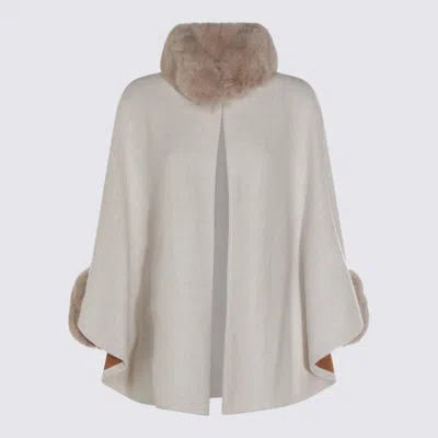 Twinset Light Beige Cape In Gray