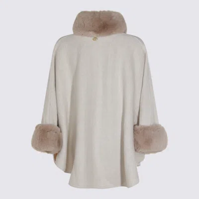 Twinset Light Beige Cape In Gray