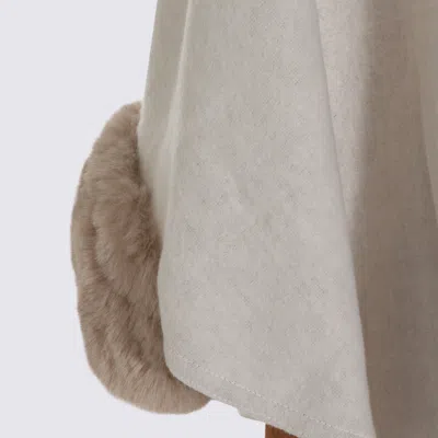 Twinset Light Beige Cape In Gray