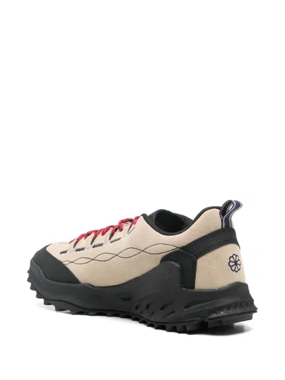 Keen Beige Vitello Leather Sneakers With Rugged Outsole In Black