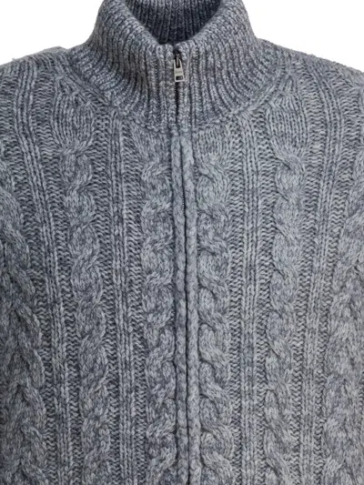 Herno Grey Single-breasted Wool Coat In Gray