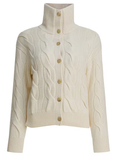 Polo Ralph Lauren Cable-knit Wool-cashmere Cardigan In Neutral