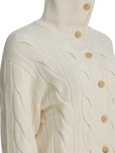 Polo Ralph Lauren Cable-knit Wool-cashmere Cardigan In Neutral