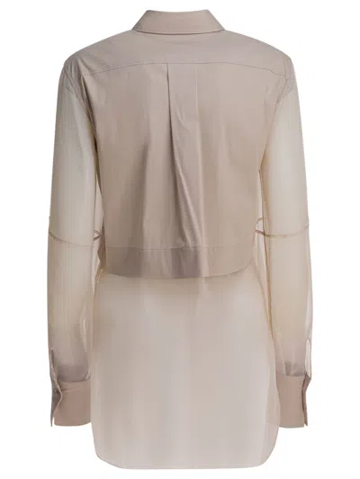 Brunello Cucinelli Layered Shirt Shirts Grey In Neutral