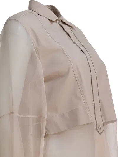 Brunello Cucinelli Layered Shirt Shirts Grey In Neutral