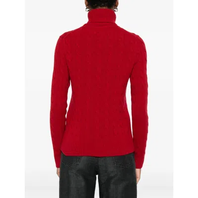 Ralph Lauren Leather Sweaters In Red