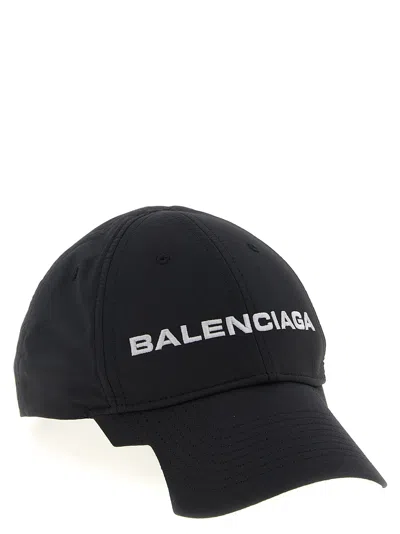 Balenciaga Embroidered Logo Baseball Cap In Black
