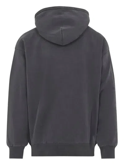 Carhartt Hooded Cotton Vista Sweater With Tonal Details And Logo Patch In Gray