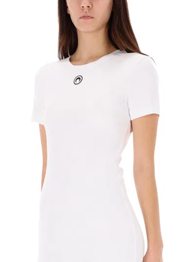 Marine Serre Midi Dress Moon In White