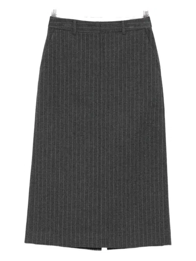 Dunst Pinstriped Skirt In Brown