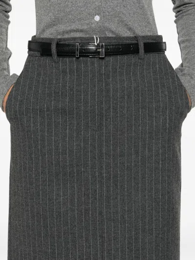 Dunst Pinstriped Skirt In Brown